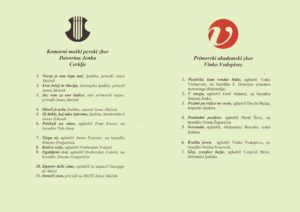 Koncertni list - PAZ Vinko Vodopivec in KMoPZ Davorina Jenka